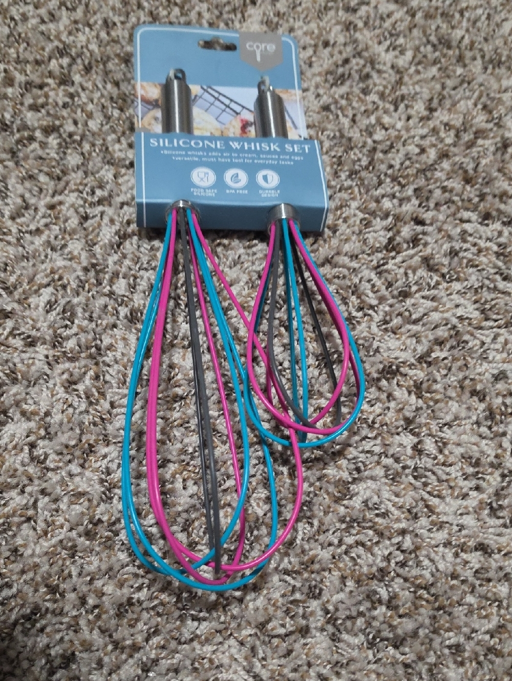 Core Silicone Whisk Set - Pink & Teal